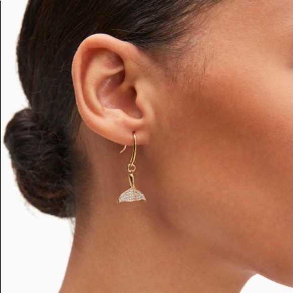 NWT Kate Spade Pave Whale Tails Drop Earri… - Picture 2 of 5